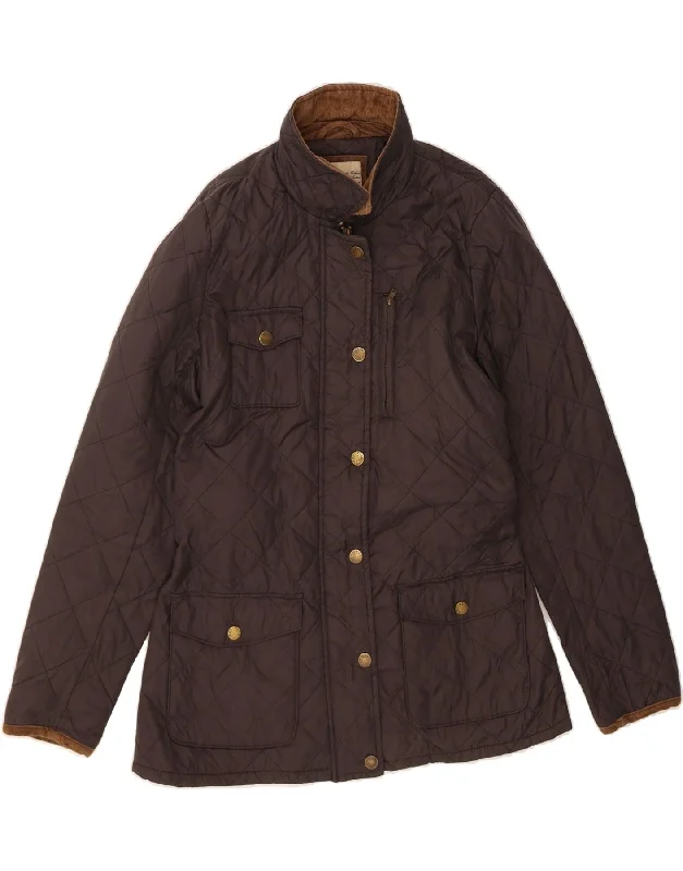 Year-End Clearance FAT FACE Womens Quilted Jacket UK 12 Medium Black Nylon