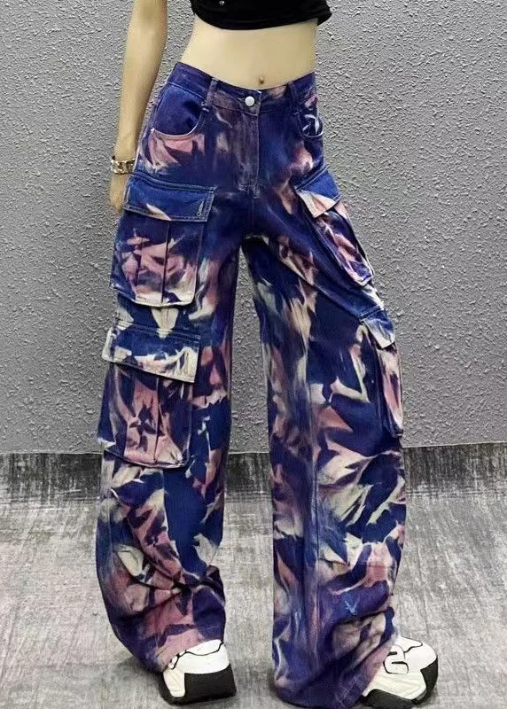Special Offer American Style Camouflage Pink Pockets Denim Straight Pants Fall
