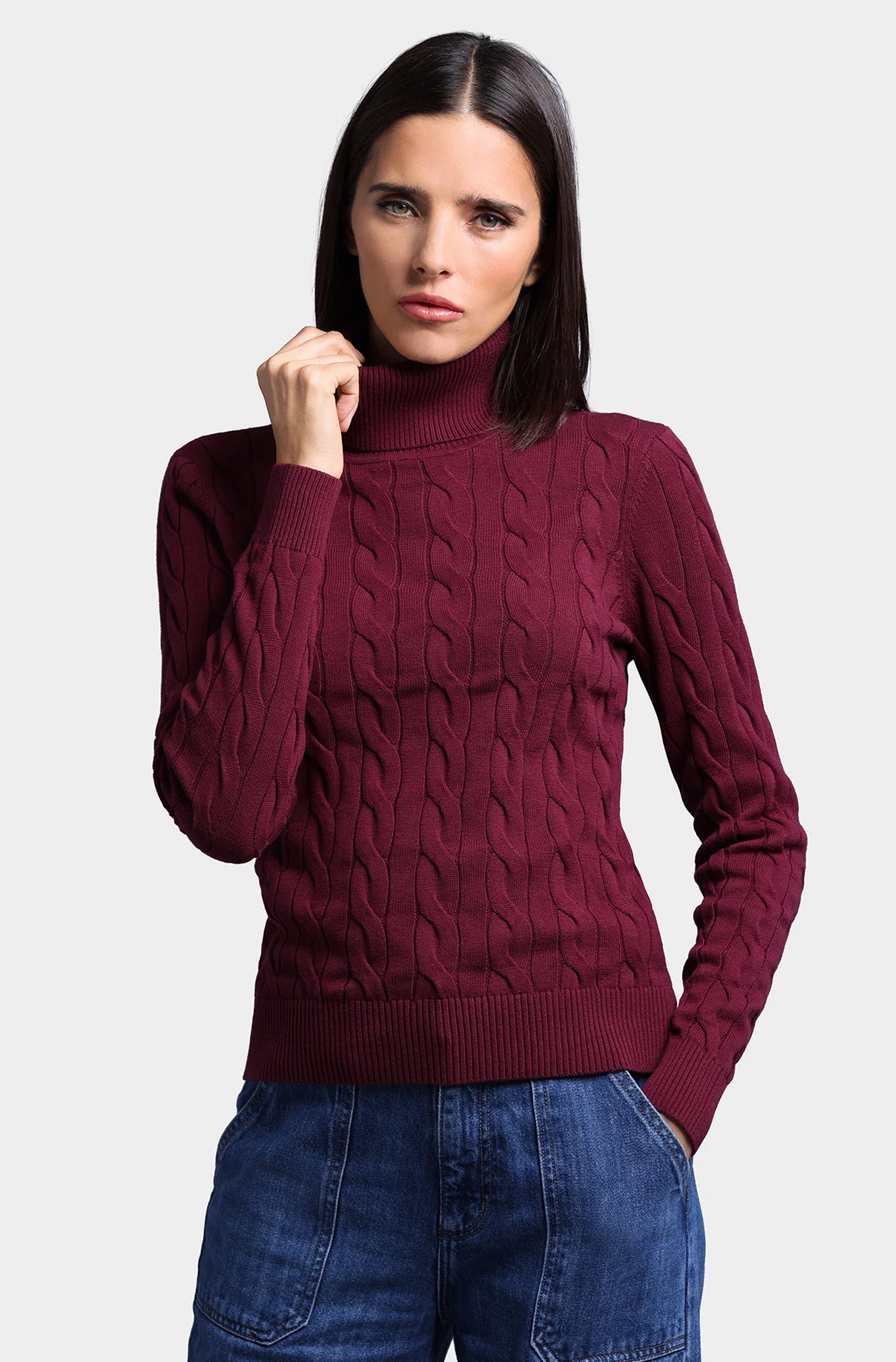 Super Discount Cotton Cable Turtleneck