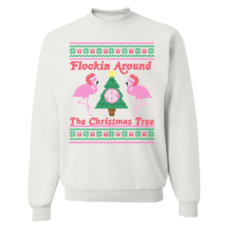 Weekend Sale: Don't Miss Out Monogrammed 'Flockin' Around The Christmas Tree' Crewneck Sweatshirt