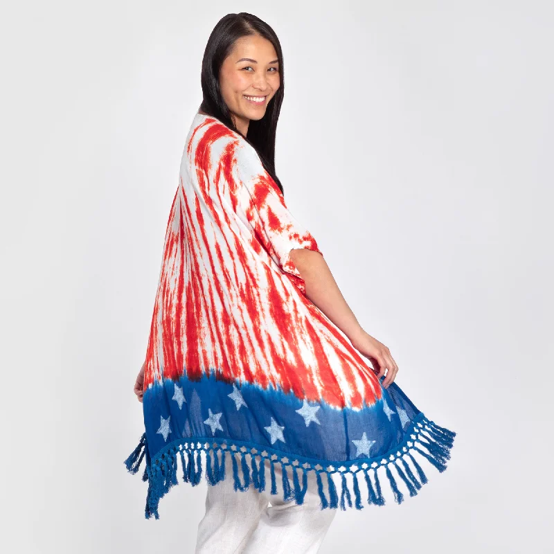 Savings Galore Stars & Stripes Handcrafted Lightweight Kimono