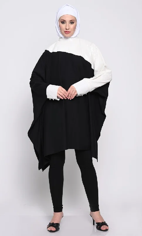 Weekend Bargains to Celebrate Stylish Cotton Jersey Kaftan Tunic with Sequined Contrast and Side Slits Weekend Bargains to Celebrate Stylish Cotton Jersey Kaftan Tunic with Sequined Contrast and Side Slits