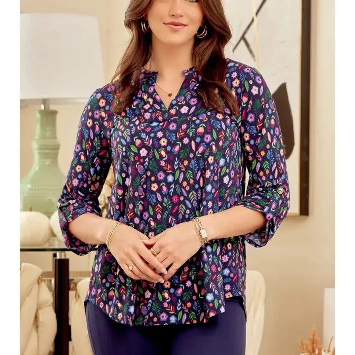Discount Extravaganza Multicolor Floral Print Top