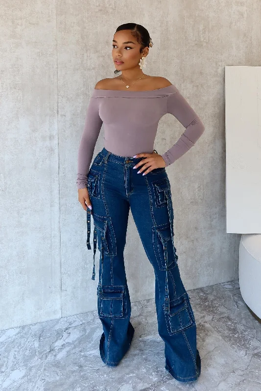 Weekend Offers You Can't Ignore Hadley Flare Pockets Detail Denim Jeans