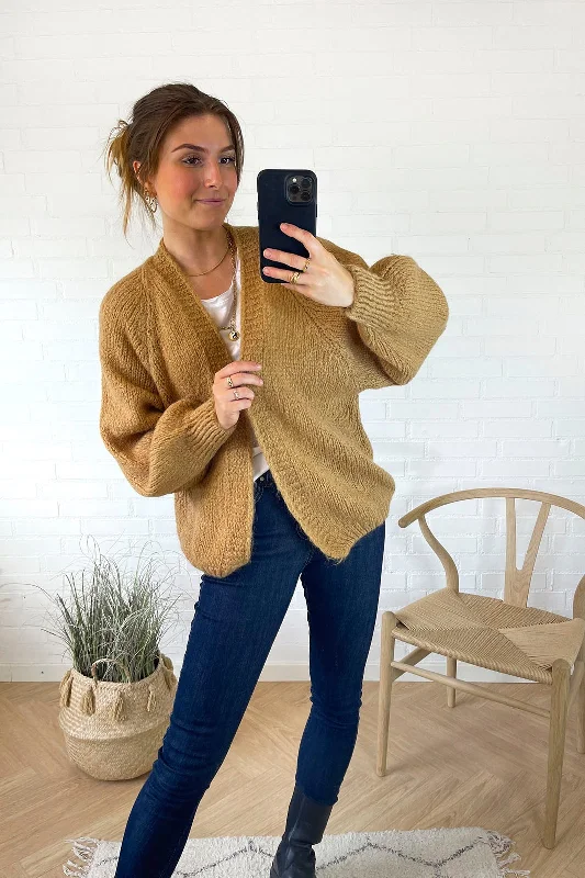 Super Savings Noella - Fora Knit Cardigan - Camel