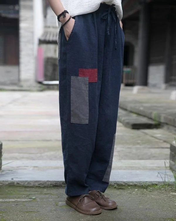 Final Sale Ladies Vintage Spliced Harem Trousers Female 2020 Autumn Pants