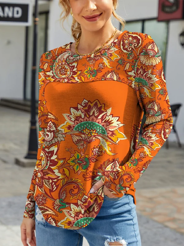 Don't Miss Printed Round Neck Long Sleeve T-Shirt