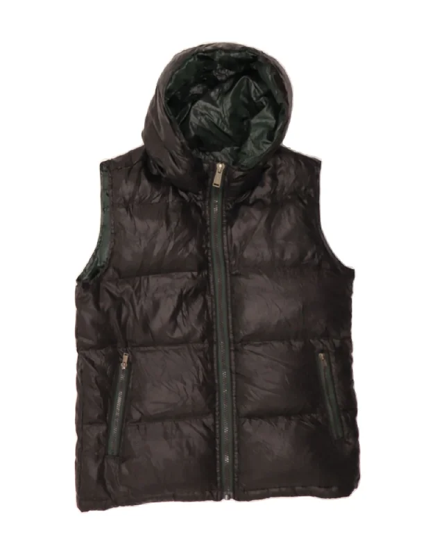 Instant Discount FRED MELLO Womens Hooded Padded Gilet UK 16 Large Black Polyester