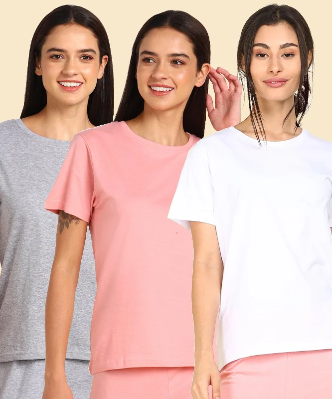 Midnight Sale Young Trendz Womens Regular Fit Combo Solid Tshirt