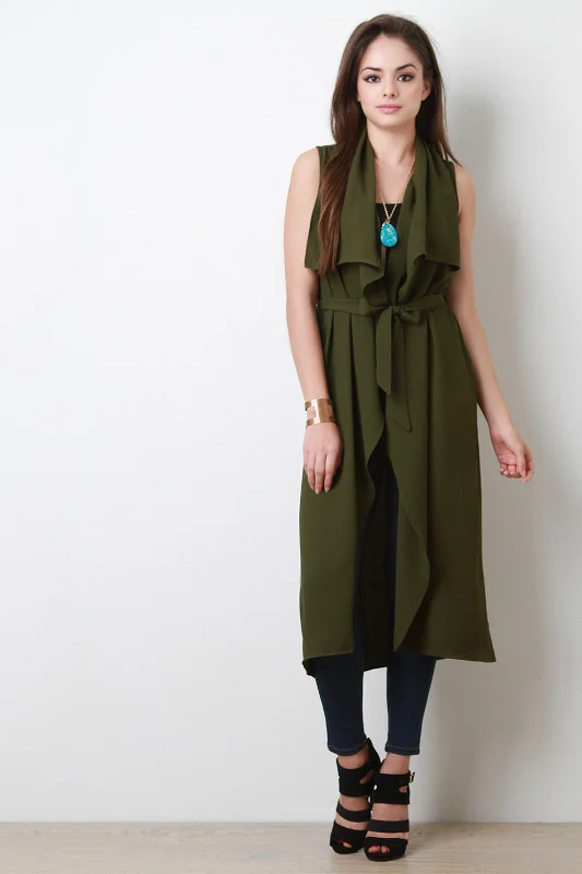 Savings Soar This Weekend Crepe Ruffle Longline Vest
