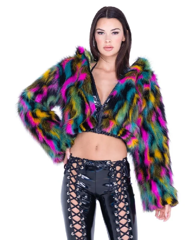 Weekend Savings Galore Jungle Wild Hooded Crop Jacket