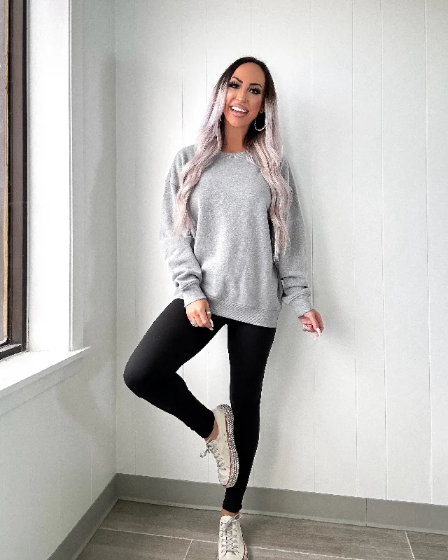 New Markdowns DOORBUSTER Heather Grey Oversized Fleece Sweatshirt