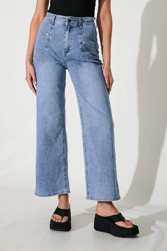 Unmissable Offer Margaret High Rise Wide Leg Jean In Light Blue Denim