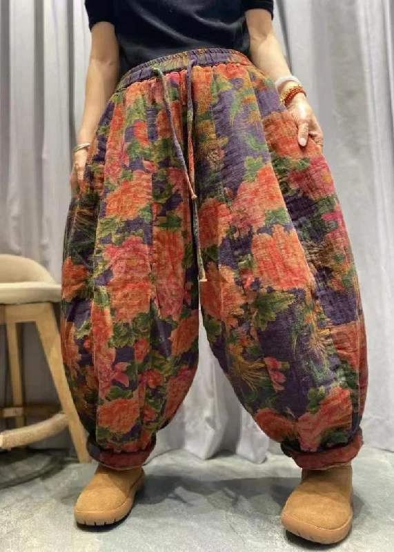 Weekend Savings Spectacle Plus Size Red Pockets Print Fine Cotton Filled Lantern Pants Winter Weekend Savings Spectacle Plus Size Red Pockets Print Fine Cotton Filled Lantern Pants Winter