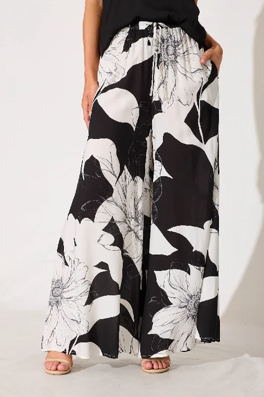 Lowest Price Lucia Pant In Black With White Floral