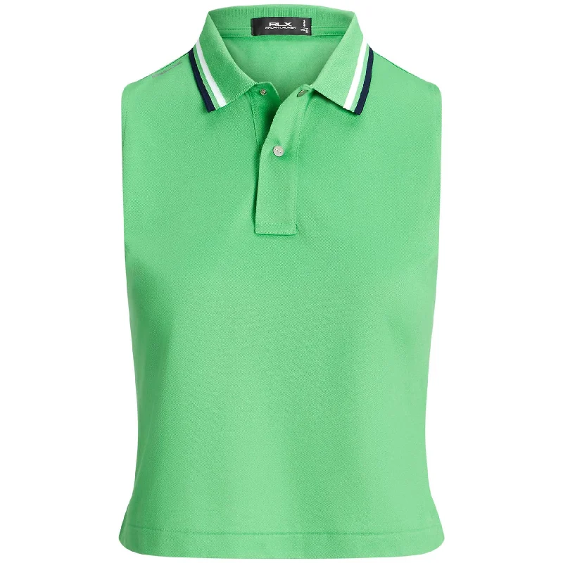 Stock Up Womens RLX Crop Cut Tailored Fit Sleeveless Polo Course Green - SS24
