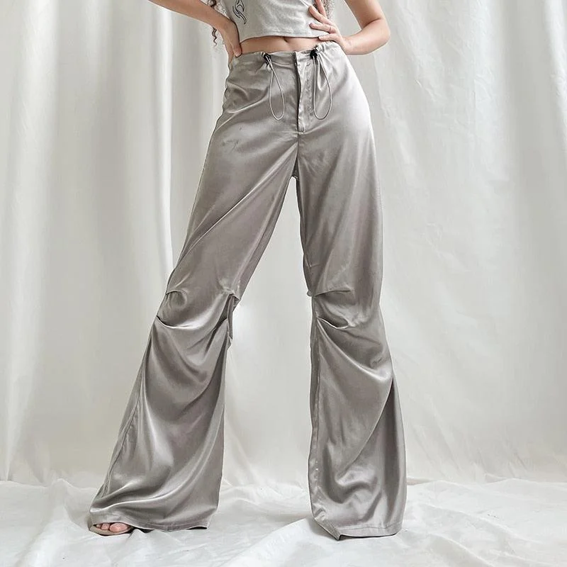 Pay Less Y2K Satin Wide Leg Pants