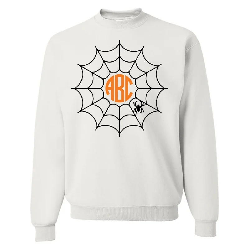 Epic Deals Monogrammed 'Halloween Spider Web' Crewneck Sweatshirt