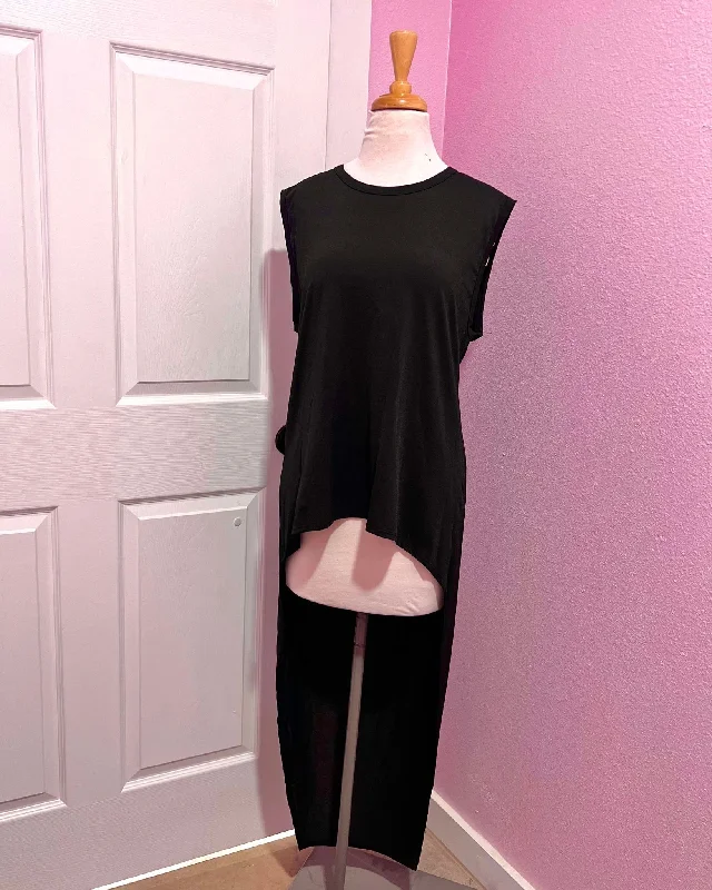 Weekend Offers That Dazzle Black High Low Sleeveless Top