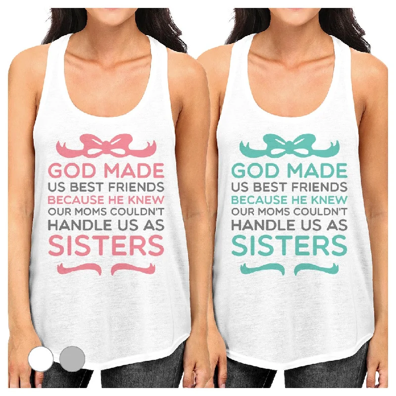 Limited Availability God Made Us Best Friend Gift Shirts Womens Cute Graphic Tank Tops