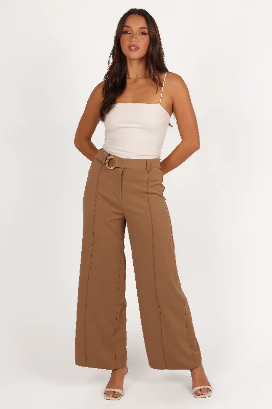 Steal Deal Elaine Belted Pant - Mocha