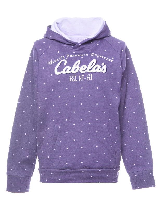Hurry Up Embroidered Polka Dots Printed Hoodie - XL
