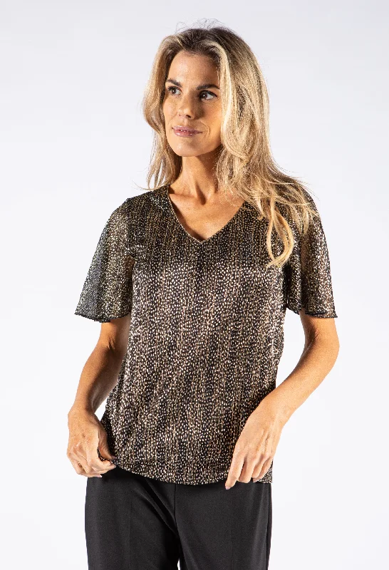 The Best Prices Gold Fleck V Neckline Top
