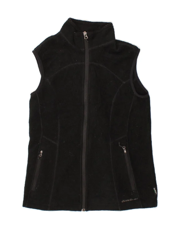 Extra Discounts EDDIE BAUER Womens Fleece Gilet UK 12 Medium Black Polyester
