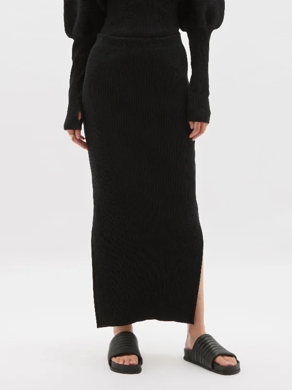 Weekend Offers That Dazzle drapey rib side split skirt
