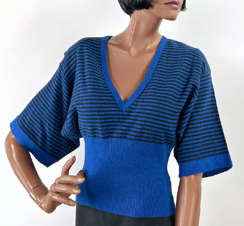 Big Discounts 80s Striped Sweater Vintage Cropped Women's Pullover Sonia Rykiel Italian Medium VFG