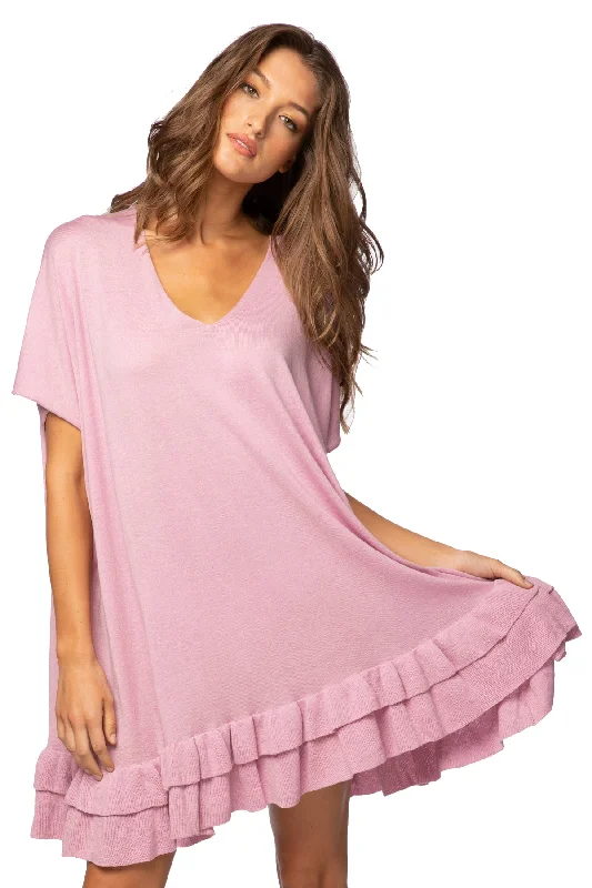 Weekend Steals Await Zen Blend Cathy V-Neck Ruffle Dress