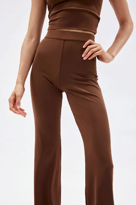 Deal Zone Gaia Brown Flare Pants
