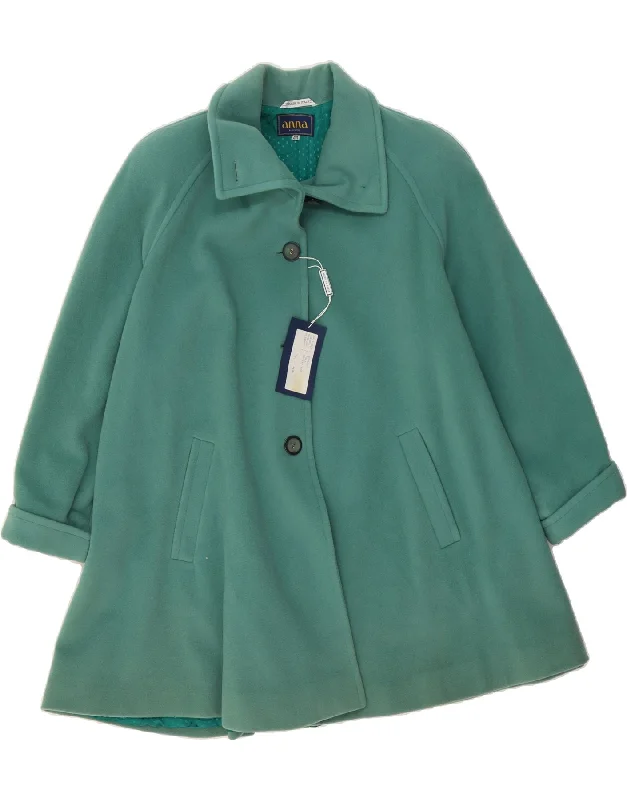 Discount Extravaganza VINTAGE Womens Overcoat IT 44 Medium Green Wool