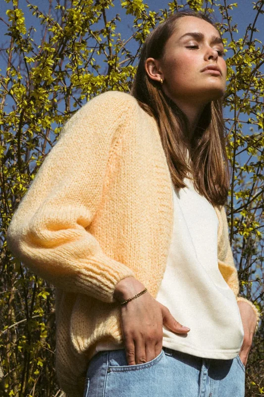 Weekend Deal Noella - Fora Knit Cardigan - Yellow Melange