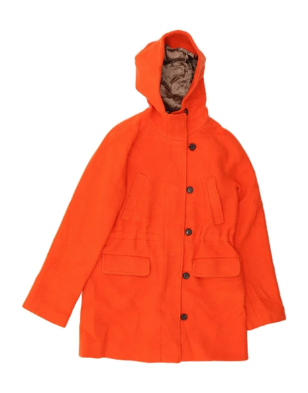 Grand Opening Sale J. CREW Womens Hooded Overcoat US 10 Large Orange Wool