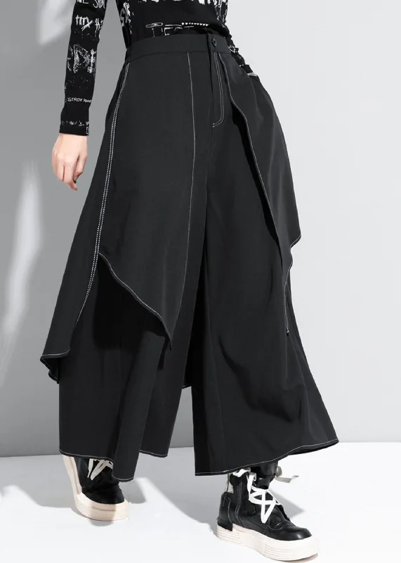Weekend Discounts to Snag Stylish Black Patchwork High Waist Draping Wide Leg Pants Spring Weekend Discounts to Snag Stylish Black Patchwork High Waist Draping Wide Leg Pants Spring