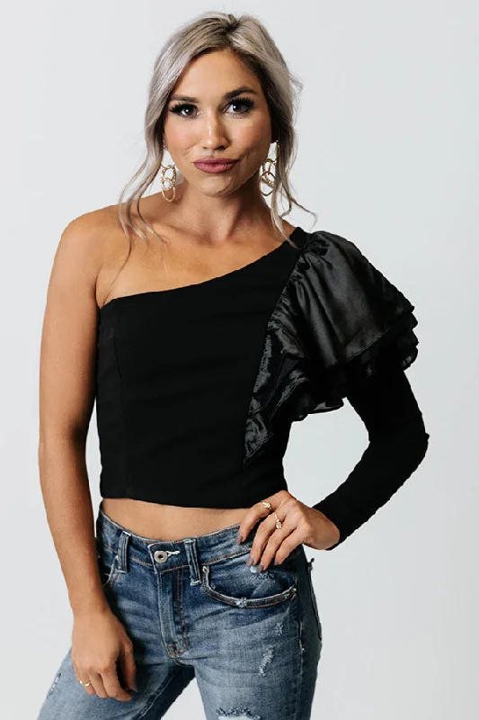 Daily Deals London Proper One Shoulder Top In Black