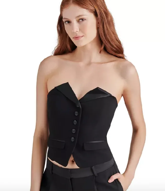 Extra Discounts Black Strapless Vest by Steve Madden