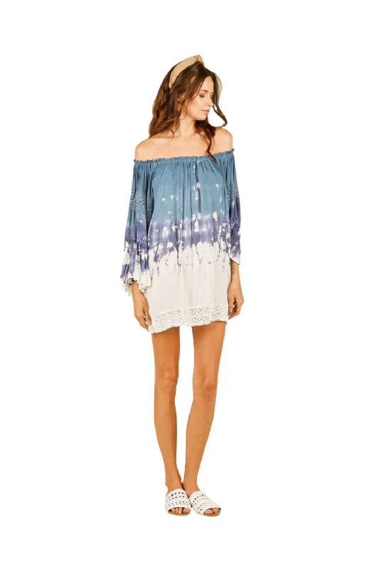 Amazing Deals Vintage Havana Tie Dye Crochet Sleeve Cover Up A7011