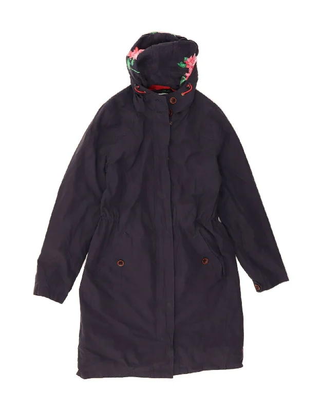 Today’s Deal JOULES Womens Hooded Rain Jacket UK 10 Small Navy Blue Cotton