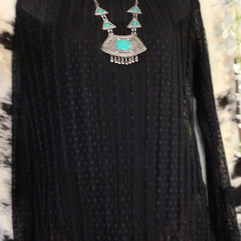 Exclusive Preview Black Mesh Top with Cami Liner