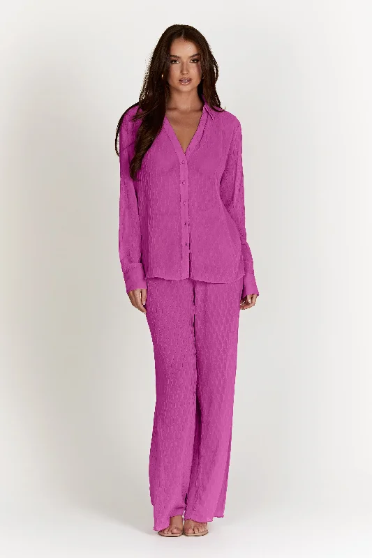 Exclusive Savings Karla Wave Pleat Pant - Rose Pink