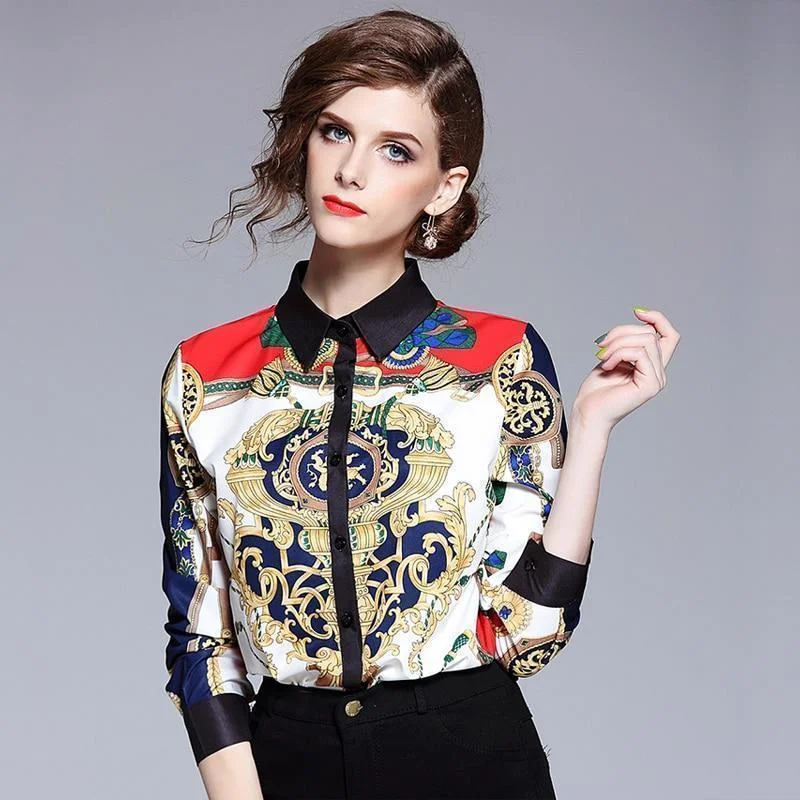 Don't Miss Out Silk Blouse Women Runway Fashion Blouse