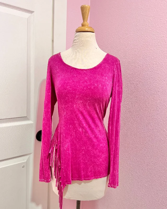 Shop the Weekend Away Maria Fuchsia Long Sleeve Top