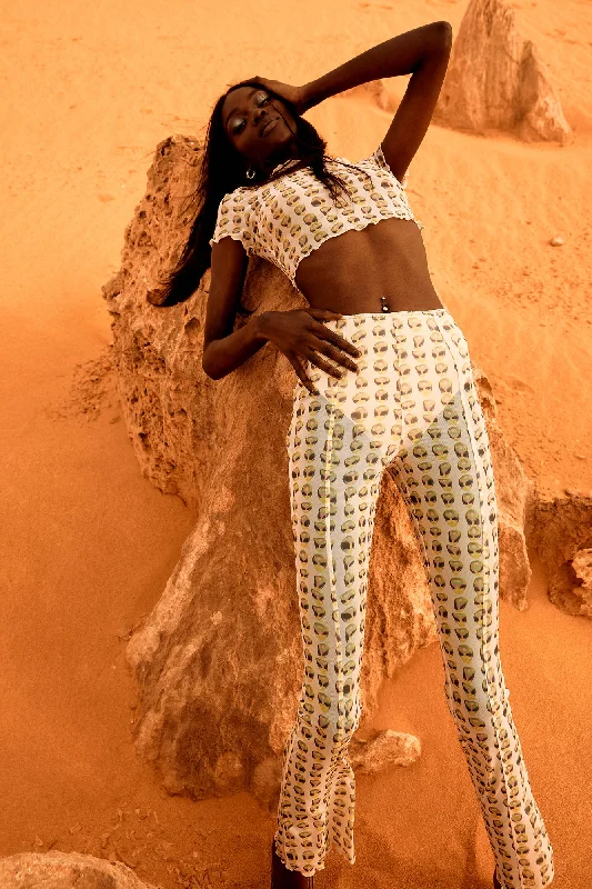 Early Access Nora Mesh Straight Leg Pant - Alien Print