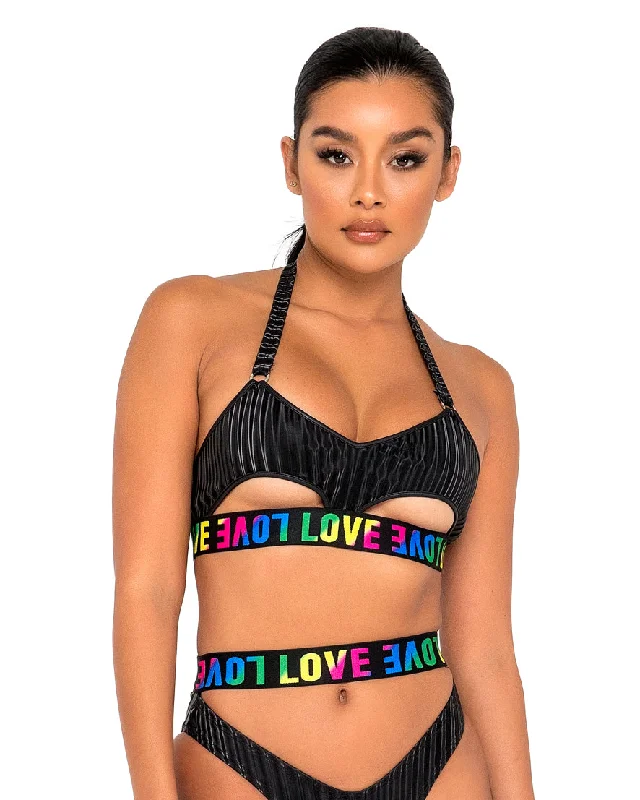 Weekend Special Rainbow Love Underboob Top
