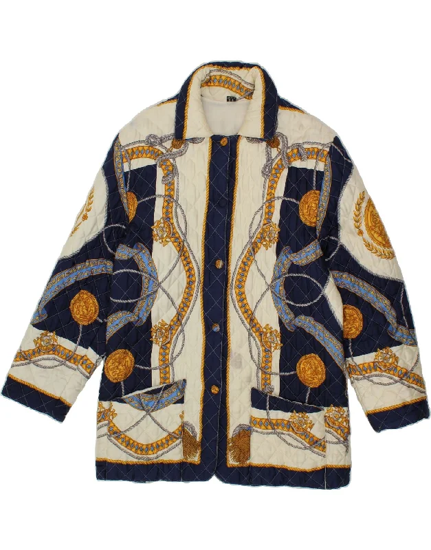 Weekend Discounts to Celebrate VINTAGE Womens Quilted Jacket UK 16 Large Multicoloured Colourblock Silk Weekend Discounts to Celebrate VINTAGE Womens Quilted Jacket UK 16 Large Multicoloured Colourblock Silk