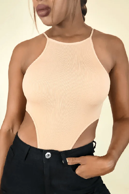 Weekend Price Cuts Galore Let's Get Tan Side Cut Out Bodysuit
