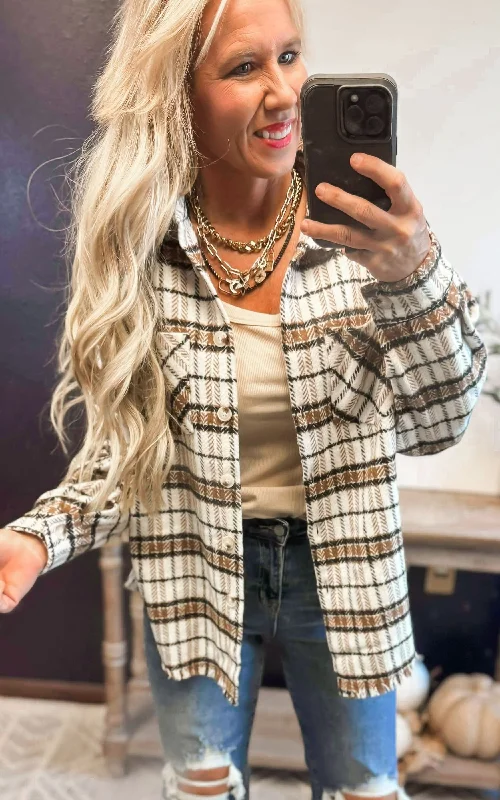 Super Discount Autumn Adventure Plaid Shacket - Final Sale