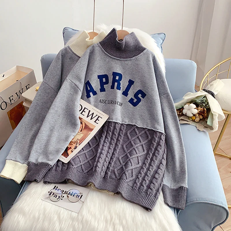 Shop and Save High neck sweater design sense of minority knitted bottoming shirt  5230